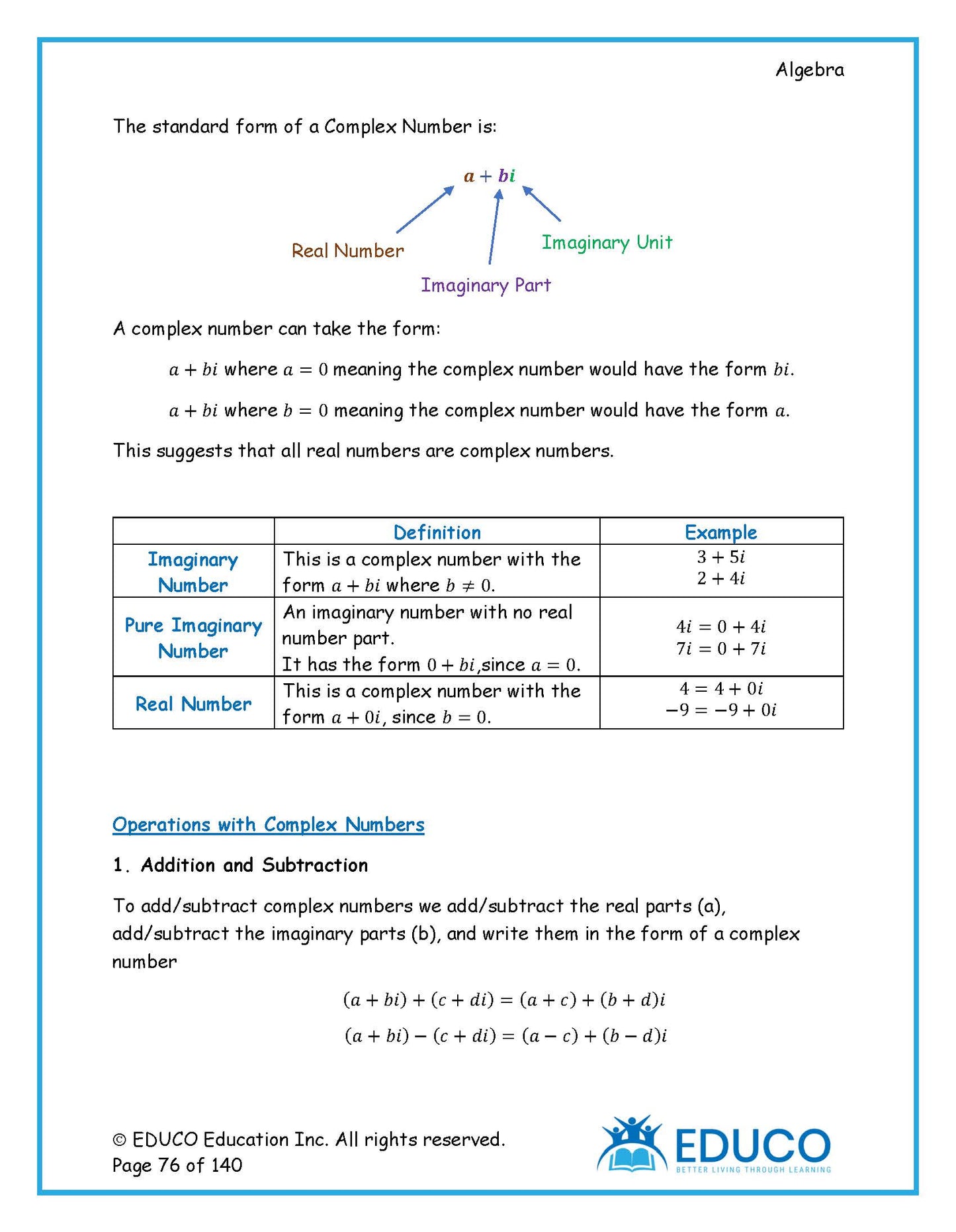 Algebra Workbook and Answer Key - (Physical Workbook + Physical Answer Key)