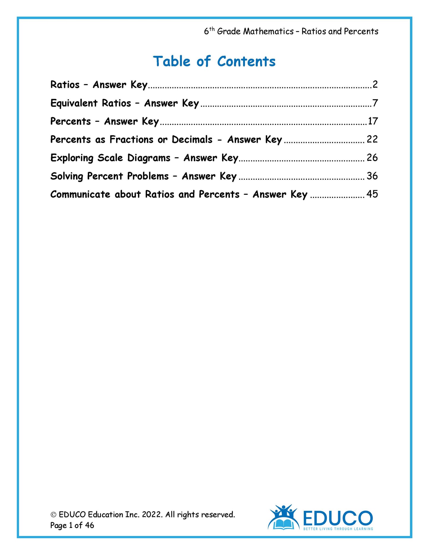 Unit 6: Ratio and Percent - Grade 6 Math (Digital Download)