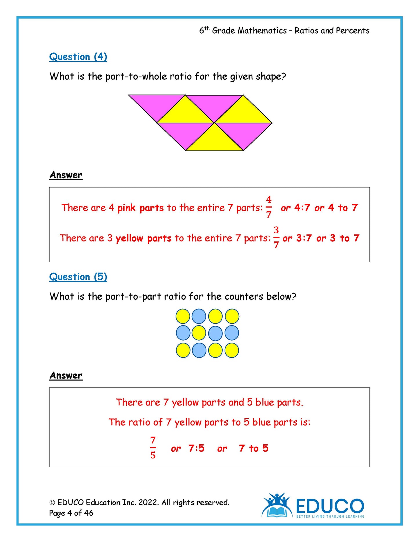 Unit 6: Ratio and Percent - Grade 6 Math (Digital Download)